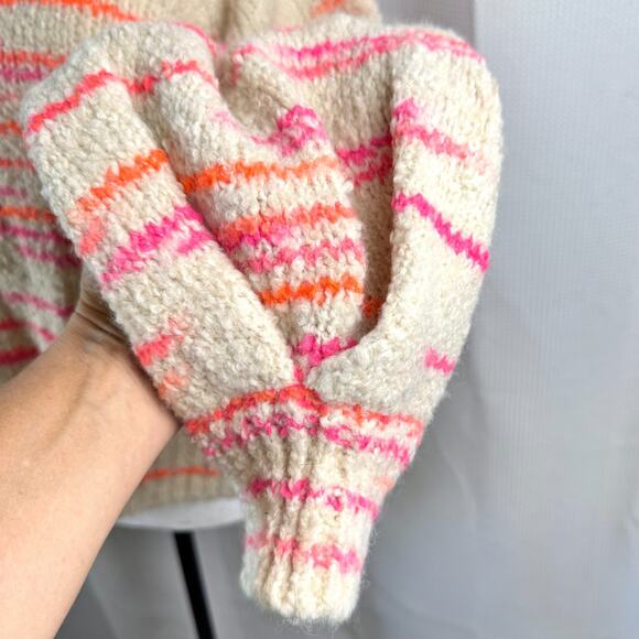 Pilcro Anthropologie Wool Blend Crew Neck Balloon Sleeve Sz M Sweater Italy EUC - Picture 4 of 11